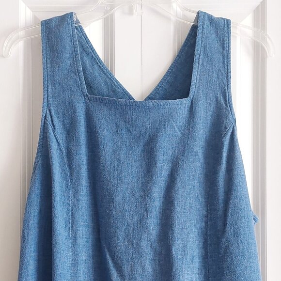 Talbots Linen Blend Blue Maxi Dress Women's Size 12 - Picture 2 of 8